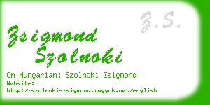 zsigmond szolnoki business card